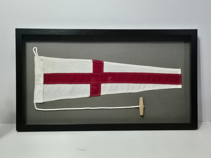 Framed International Code of Signals Numeral Eight Linen Pennant