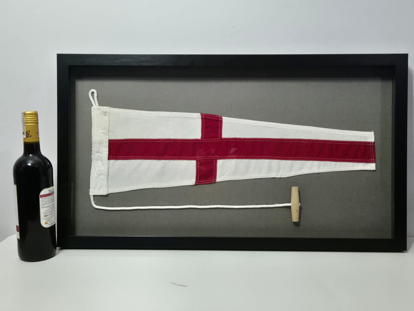 Framed International Code of Signals Numeral Eight Linen Pennant
