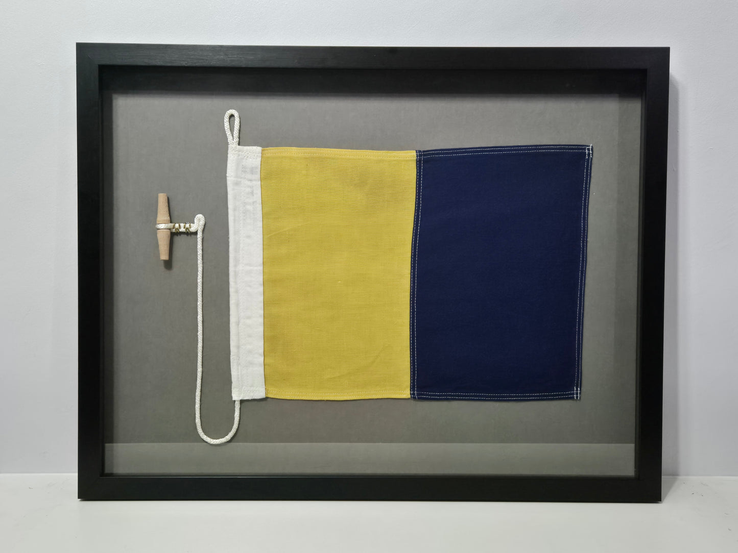 Framed International Code of Signals Kilo (K) Linen Flag
