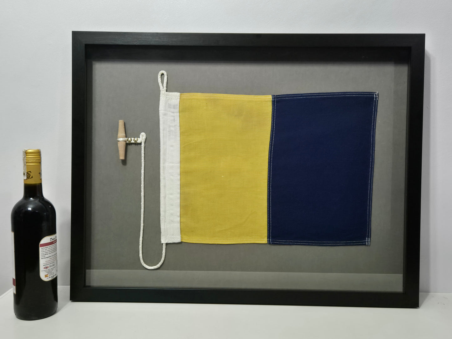 Framed International Code of Signals Kilo (K) Linen Flag