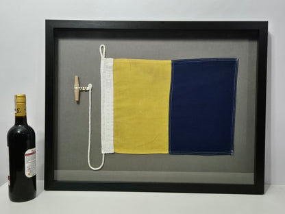 Framed International Code of Signals Kilo (K) Linen Flag