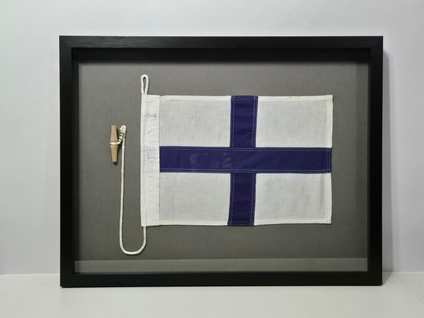 Framed International Code of Signals X-ray (X) Linen Flag
