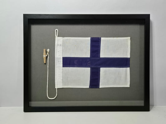 Framed International Code of Signals X-ray (X) Linen Flag