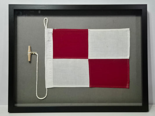 Framed International Code of Signals Uniform (U) Linen Flag