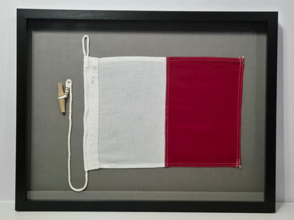 Framed International Code of Signals Hotel (H) Linen Flag