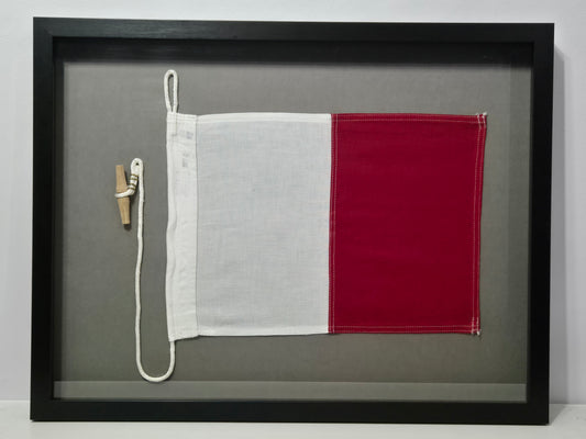 Framed International Code of Signals Hotel (H) Linen Flag