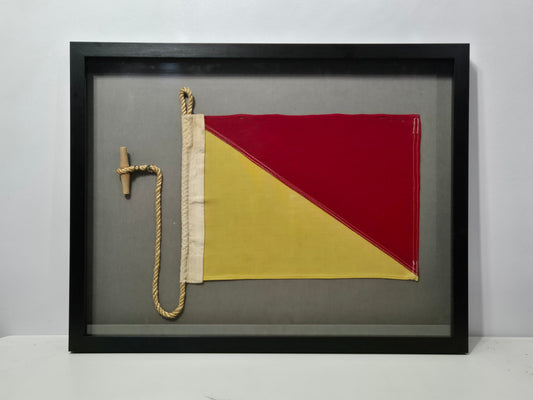 Framed International Code of Signals Oscar (O) Linen Flag