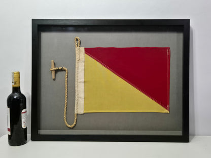 Framed International Code of Signals Oscar (O) Linen Flag