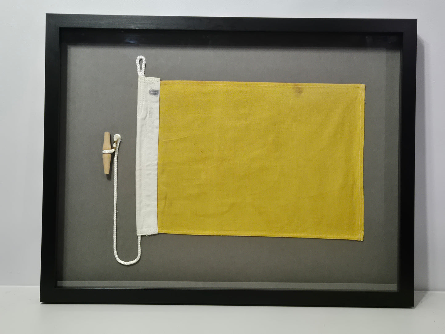 Framed International Code of Signals Quebec (Q) Linen Flag