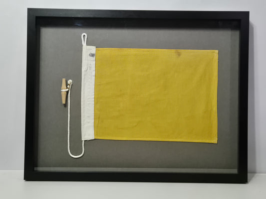 Framed International Code of Signals Quebec (Q) Linen Flag