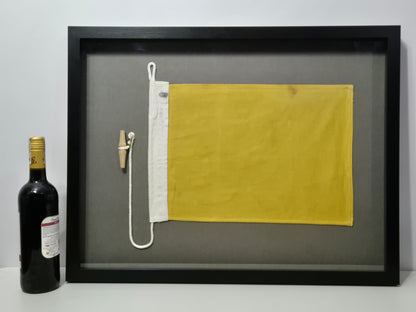 Framed International Code of Signals Quebec (Q) Linen Flag