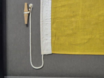 Framed International Code of Signals Quebec (Q) Linen Flag