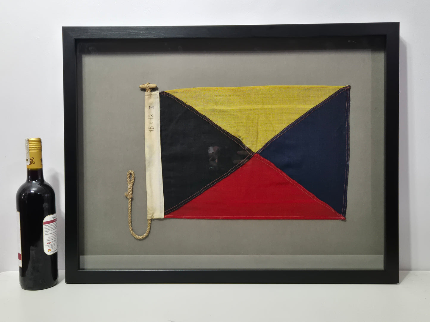 Framed International Code of Signals Zulu (Z) Linen Flag