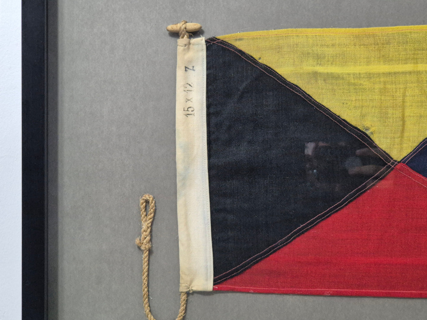 Framed International Code of Signals Zulu (Z) Linen Flag