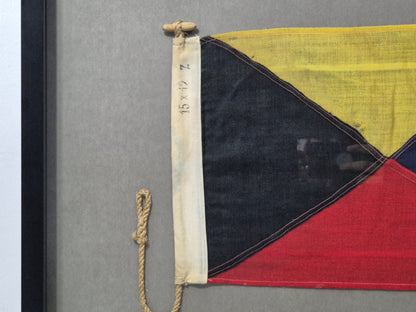 Framed International Code of Signals Zulu (Z) Linen Flag
