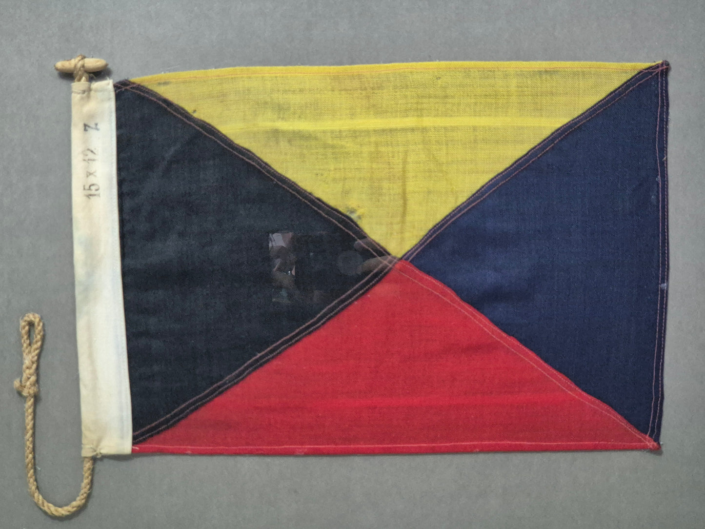 Framed International Code of Signals Zulu (Z) Linen Flag