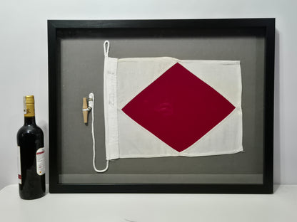 Framed International Code of Signals Foxtrot (F) Linen Flag
