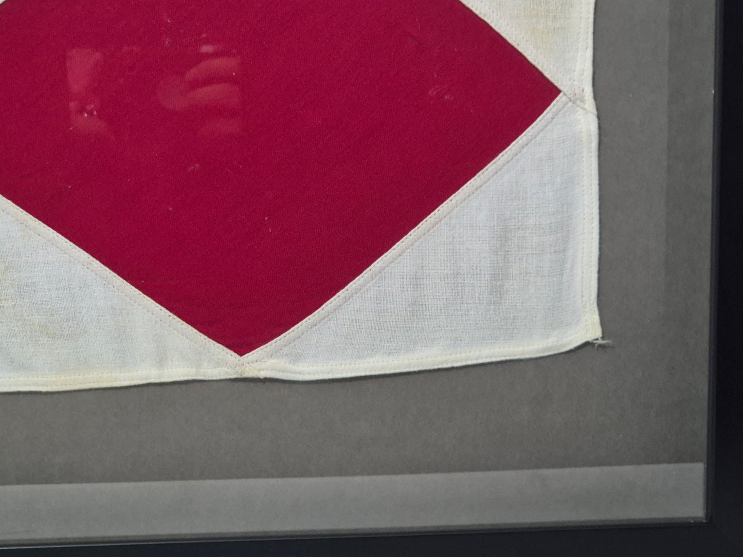 Framed International Code of Signals Foxtrot (F) Linen Flag