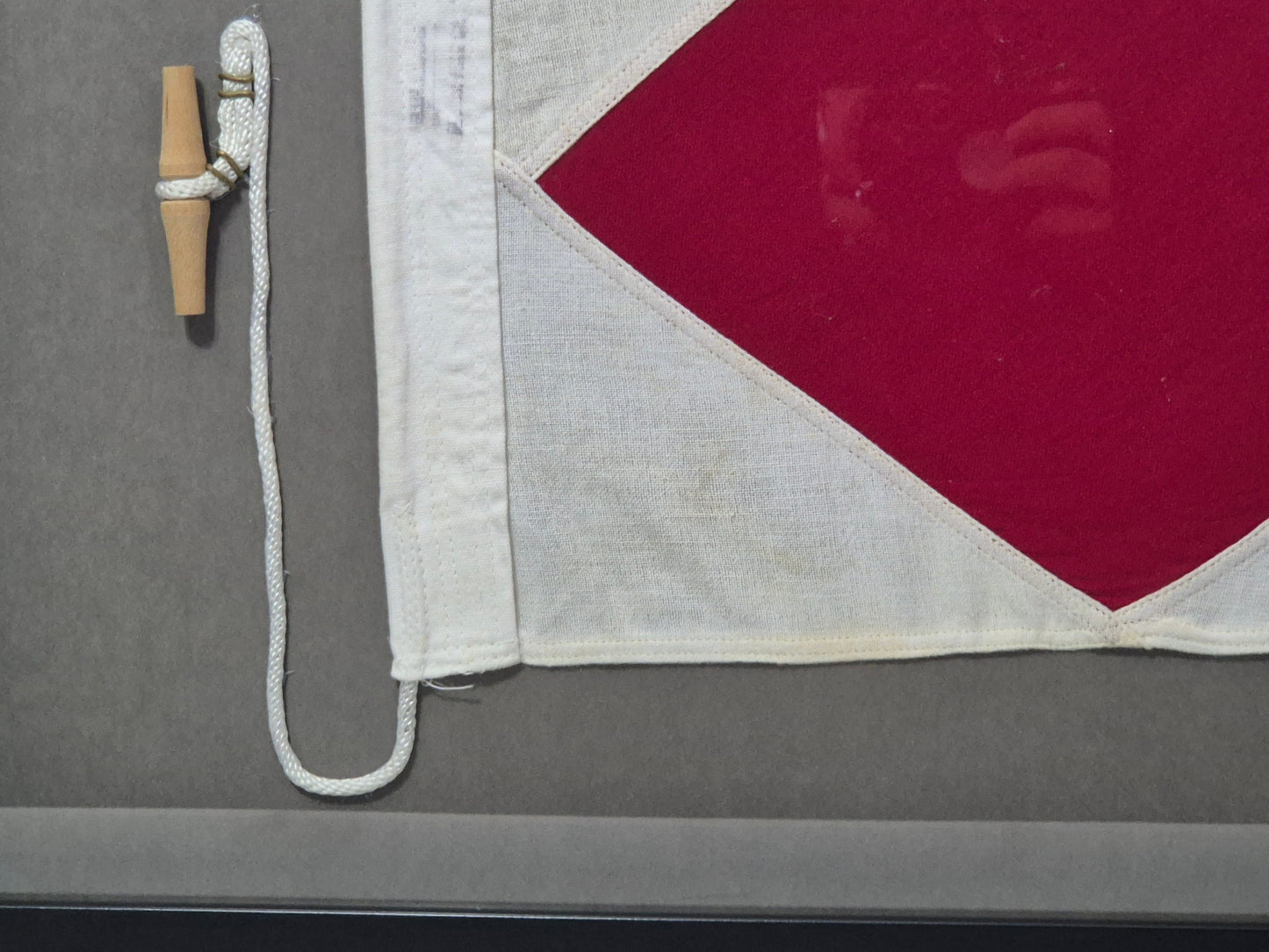 Framed International Code of Signals Foxtrot (F) Linen Flag