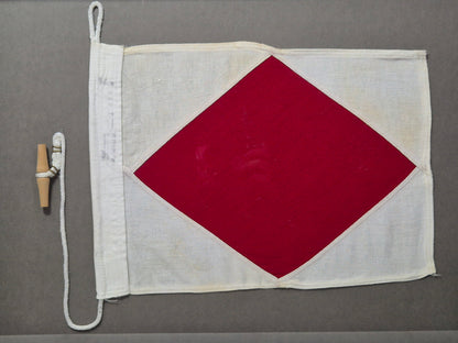 Framed International Code of Signals Foxtrot (F) Linen Flag
