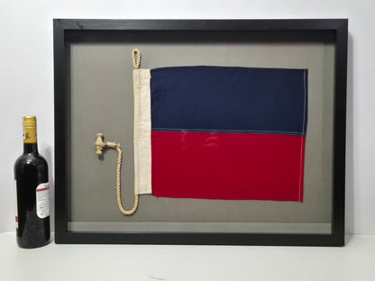 Framed International Code of Signals November (N) Linen Flag