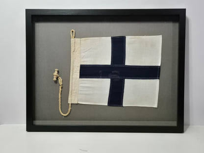 Framed International Code of Signals X-ray (X) Linen Flag