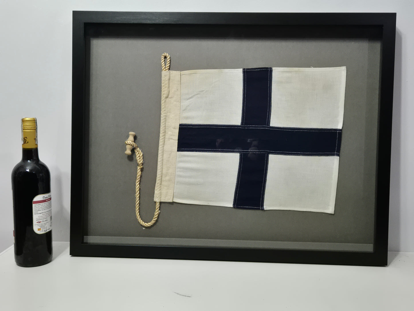 Framed International Code of Signals X-ray (X) Linen Flag