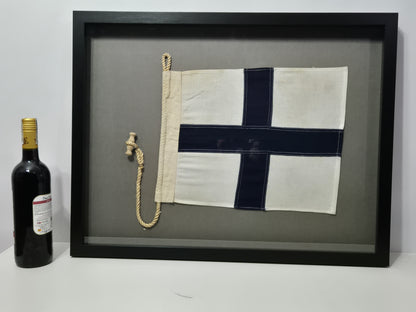 Framed International Code of Signals X-ray (X) Linen Flag