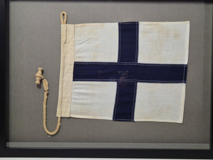 Framed International Code of Signals X-ray (X) Linen Flag