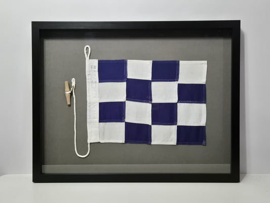 Framed International Code of Signals Papa (P) Linen Flag
