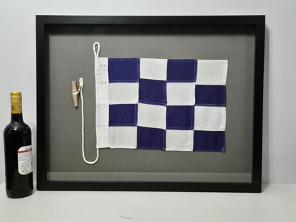 Framed International Code of Signals Papa (P) Linen Flag
