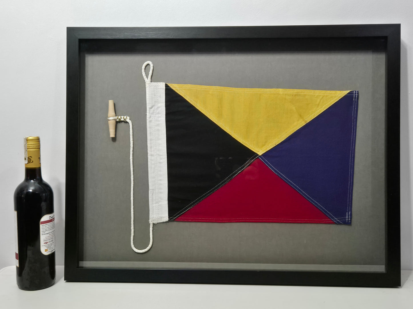 Framed International Code of Signals Zulu (Z) Linen Flag
