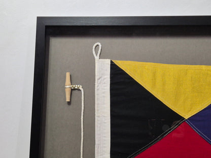 Framed International Code of Signals Zulu (Z) Linen Flag