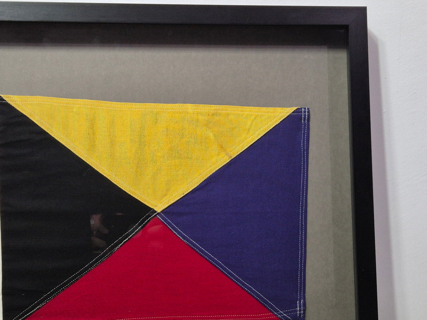 Framed International Code of Signals Zulu (Z) Linen Flag