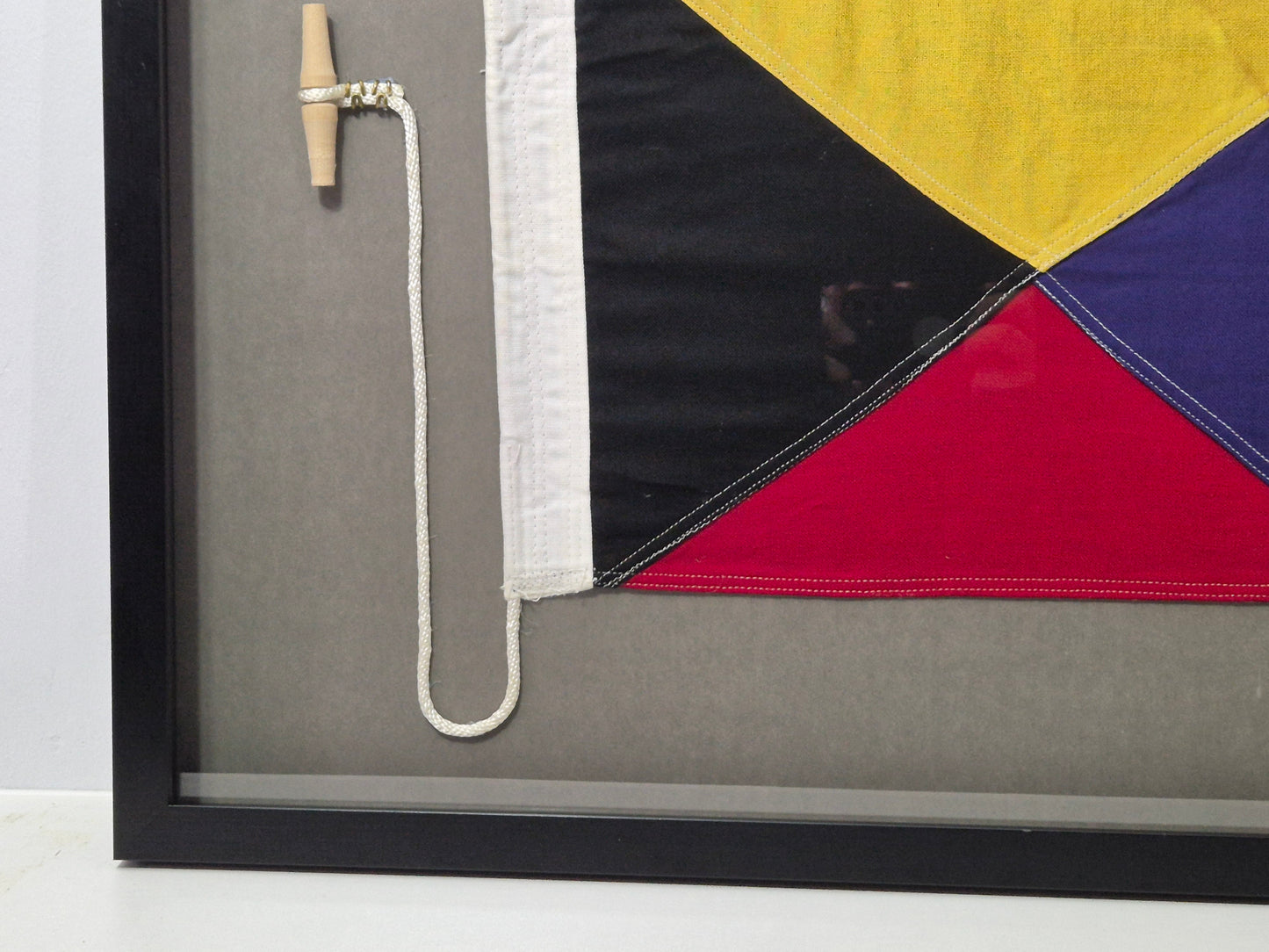 Framed International Code of Signals Zulu (Z) Linen Flag