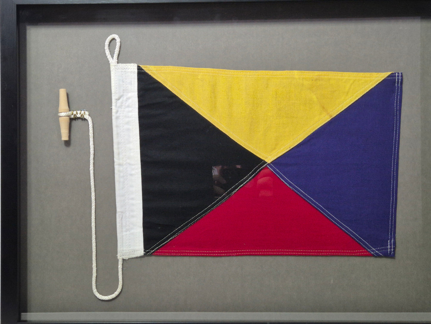 Framed International Code of Signals Zulu (Z) Linen Flag