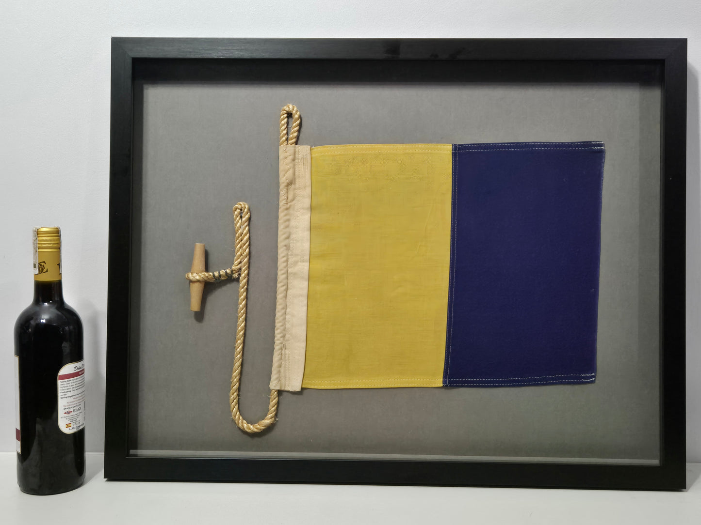Framed International Code of Signals Kilo (K) Linen Flag