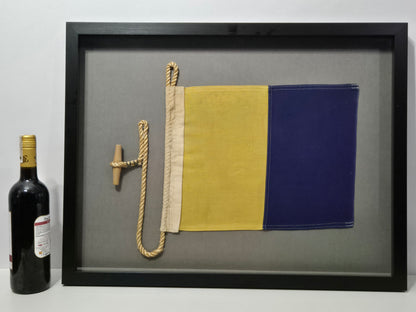 Framed International Code of Signals Kilo (K) Linen Flag