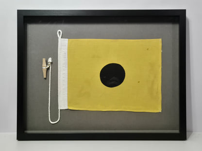 Framed International Code of Signals Lima (L) Linen Flag