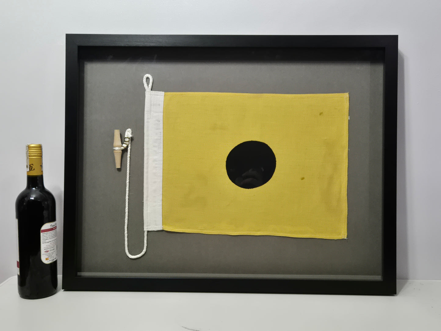 Framed International Code of Signals Lima (L) Linen Flag