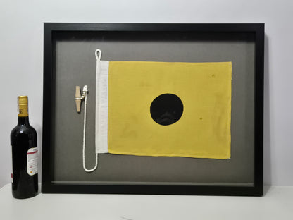 Framed International Code of Signals Lima (L) Linen Flag