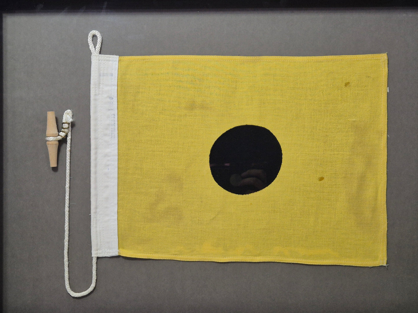 Framed International Code of Signals Lima (L) Linen Flag