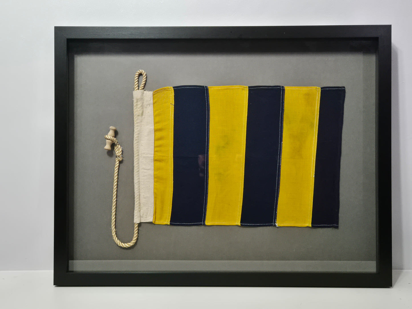 Framed International Code of Signals Delta (D) Linen Flag