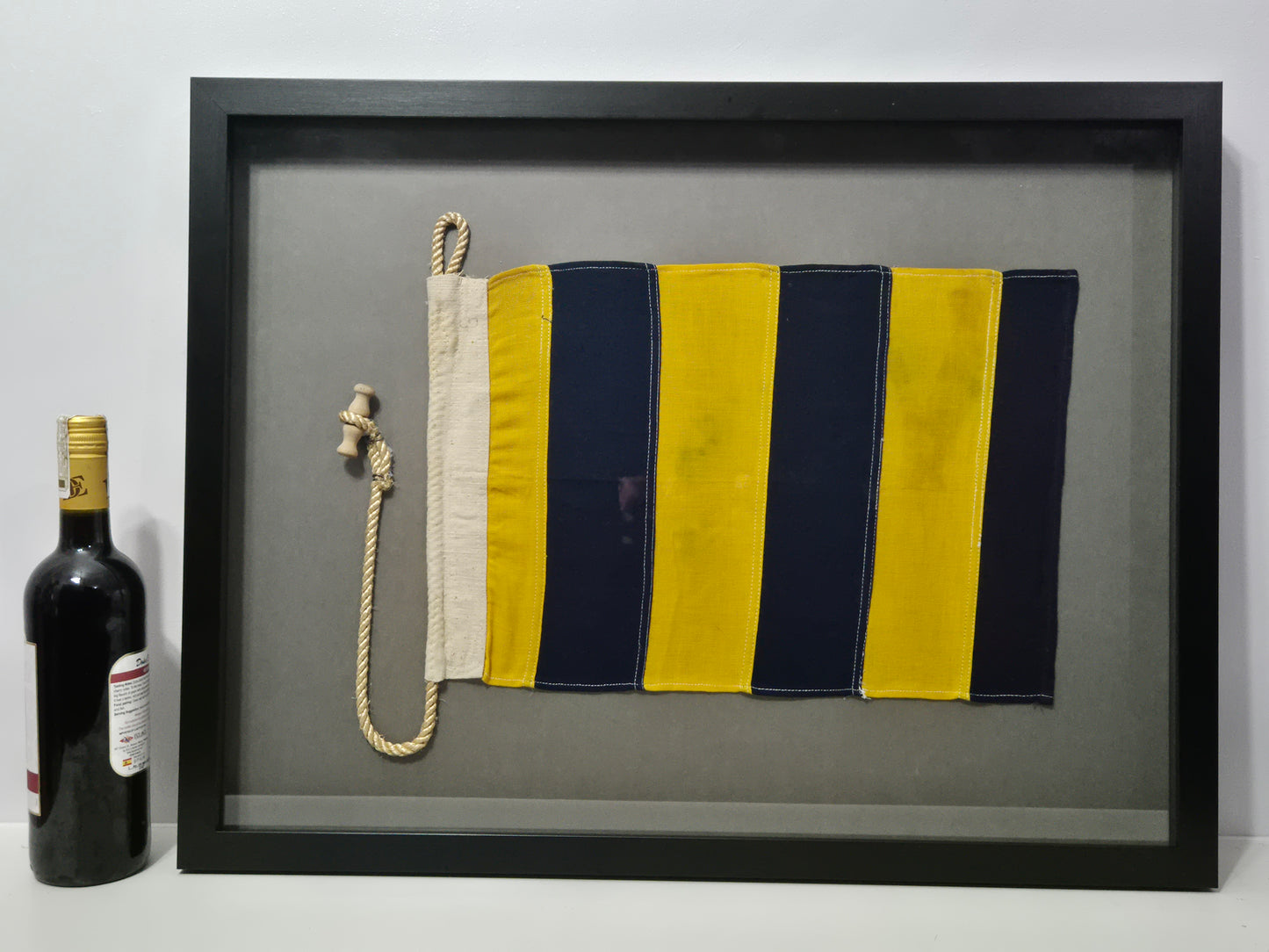 Framed International Code of Signals Delta (D) Linen Flag