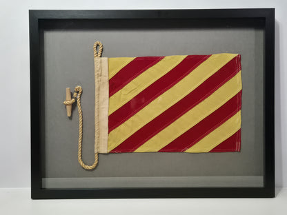 Framed International Code of Signals Victor (V) Linen Flag