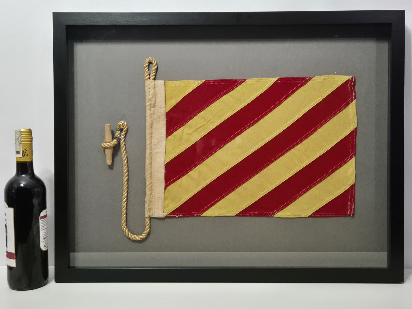 Framed International Code of Signals Victor (V) Linen Flag