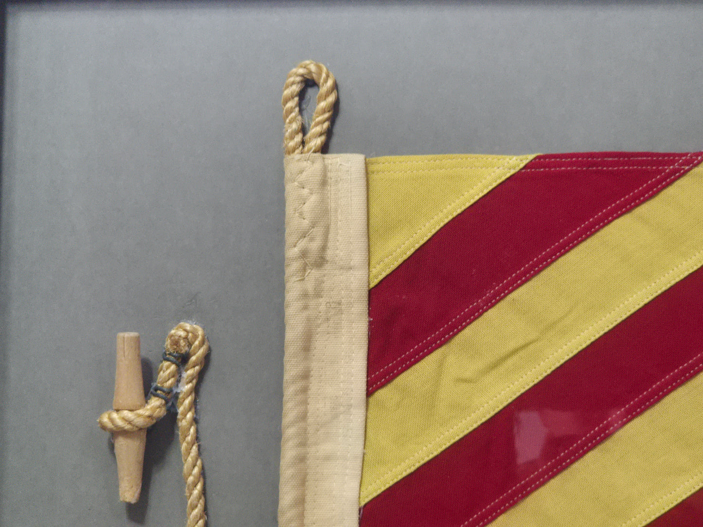 Framed International Code of Signals Victor (V) Linen Flag