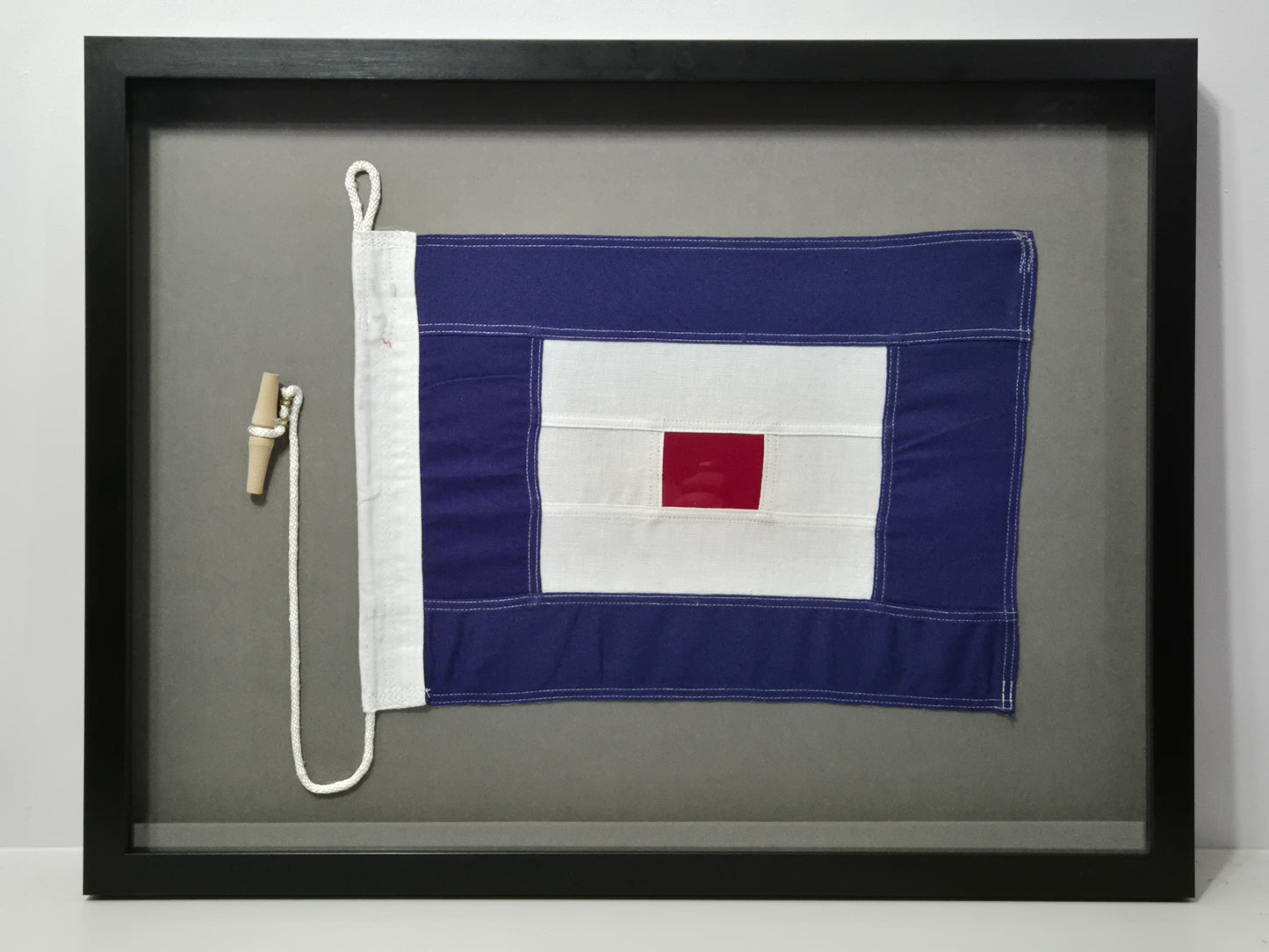 Framed International Code of Signals Papa (P) Linen Flag