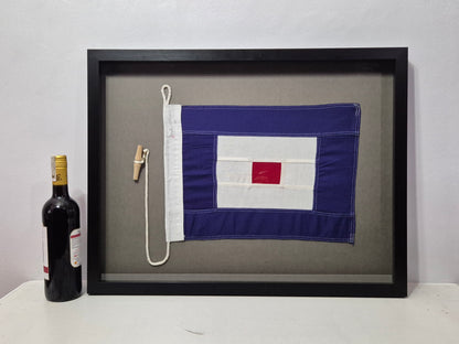 Framed International Code of Signals Papa (P) Linen Flag