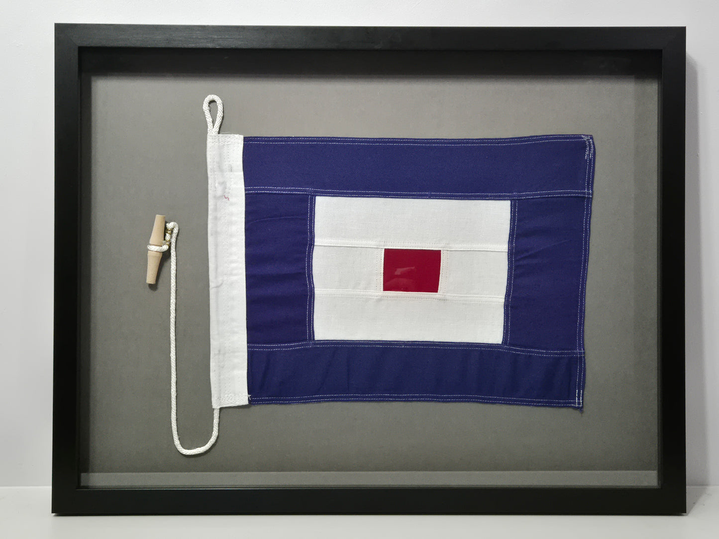 Framed International Code of Signals Papa (P) Linen Flag
